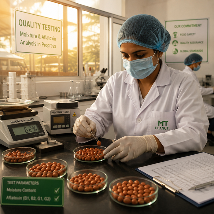 Moisture and aflatoxin quality testing of peanuts
