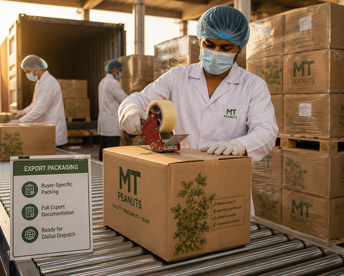 Export packaging of peanuts in PP bags